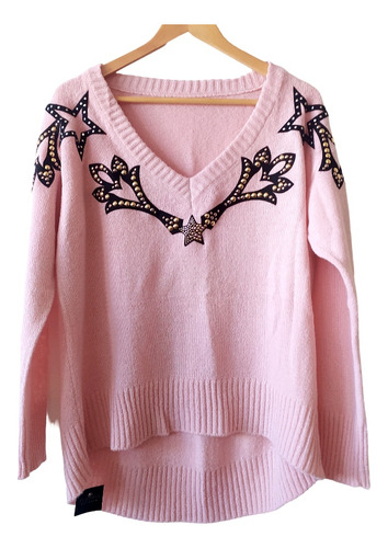 Sweater Lana De Mujer Con Apliques 