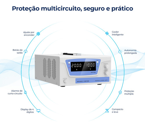Fonte De Bancada Wanptek Kps10020d 100v 20a 2000w