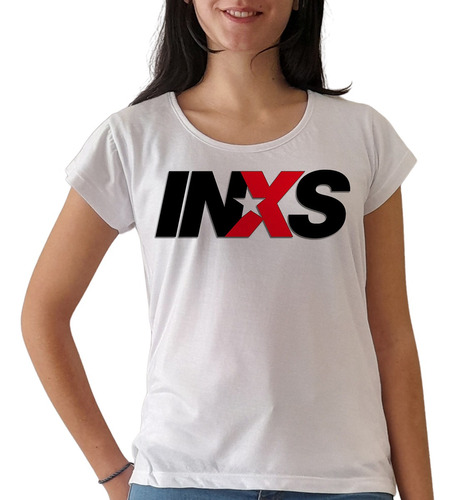 Remera Inxs Rock Mujer Manga Corta Purple Chick