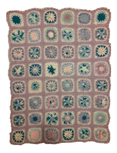 Manta Artesanal Tejida A Mano En Crochet Lila M. 117 Liquido