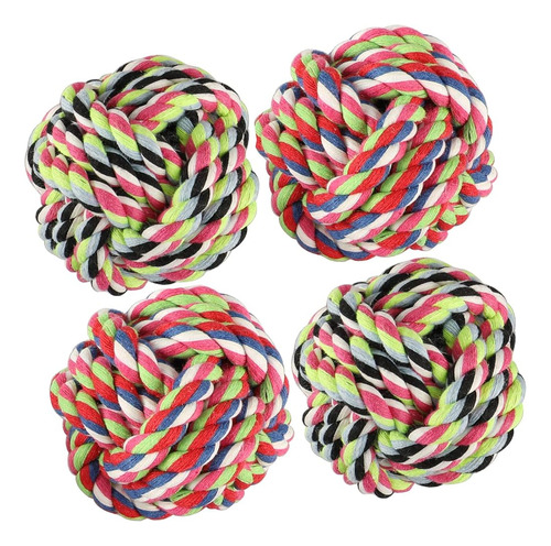 Yarchonn Dog Rope Balls Kit 4pk Fun Interactive Cotton Balls