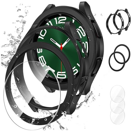 Funda + Vidrios Templados Samsung Watch 6 Classic 47mm Negro