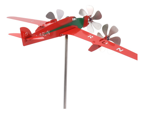 Cata-vento Metálico Para Aeronaves 3d Vermelho À Prova De Fe