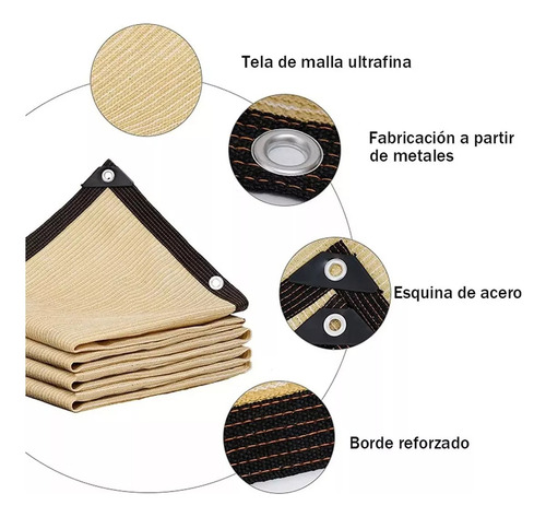 Malla Sombra Raschel Para Jardin 6x4 Mts 95% Uv Maya Sombra