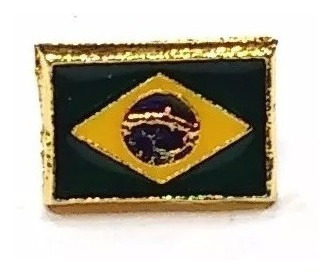 Kit 5 Pins Bótom Broche Bandeira Do Brasil 13x9mm Folheados