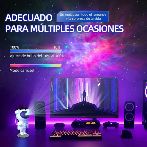 Proyector De Estrella Galaxia Astronautas Lampara De Noche