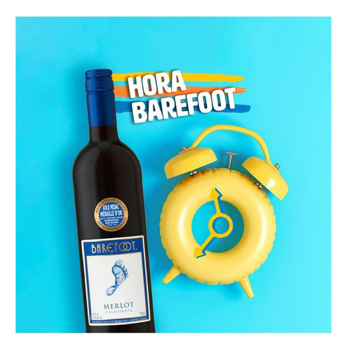 Caja De 12 Vino Tinto Barefoot Merlot 750 Ml
