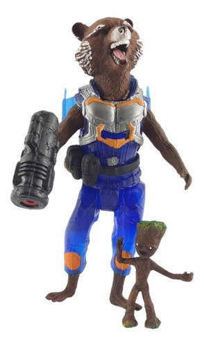 Figura Juguete Rocket Raccoon Mini Groot Guardianes Galaxia