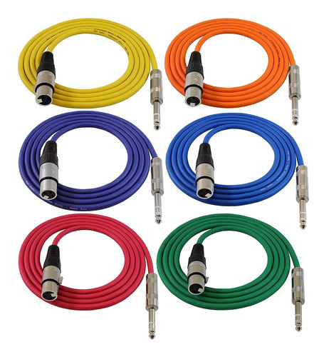 Cables De 6 Pies  Cables De Color Xlr Hembra A 14 Trs  ...