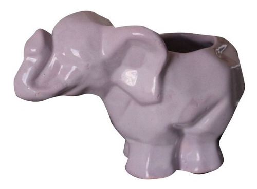 Imagen 3 de 3 de Maceta Con Forma De Elefante Color Lila