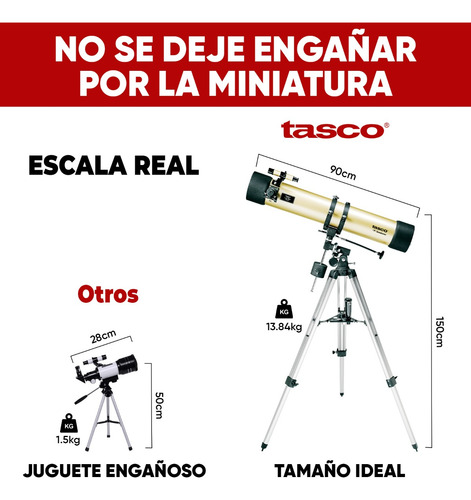 Imagen 2 de 10 de Telescopio Reflecto Tasco Luminova 900 X 4.5 Profesional