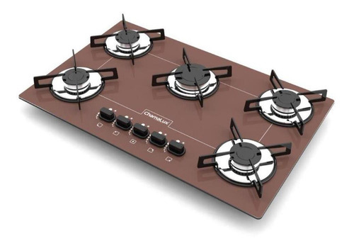 Fogão Cooktop 5 Bocas Ultra Chama Bivolt Cor Marrom 110V 220V (Bivolt)