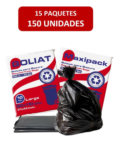 Bolsa Basura Plana 80x110 Pack 150 Unid