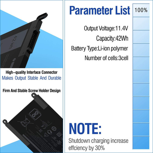Batería Wdx0r Para Dell Inspiron 13 5368 5378 5379 7368