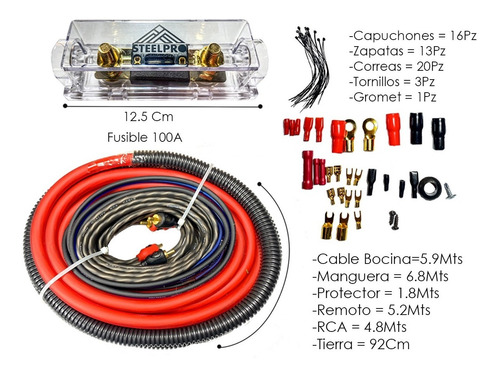 Imagen 3 de 3 de Steelpro - Kit Pro De Instalación Para Amplificador Calibre4