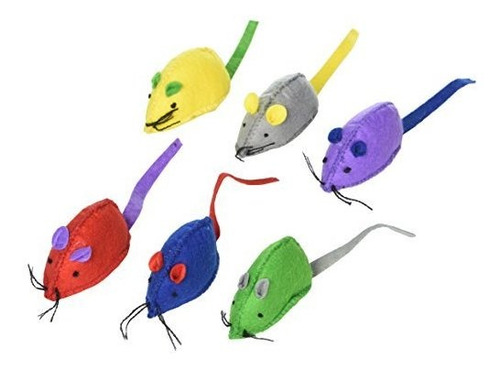 Etica Ratones De Fieltro Con Catnip Cat Toy 6pack