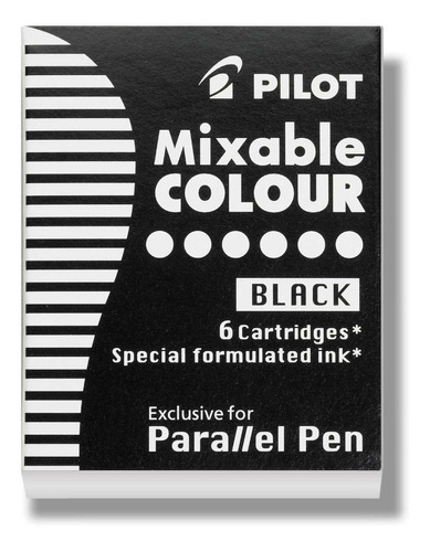 Cartucho Mixable P/ Parallel Pen Pilot Negro Por 6 Unidades