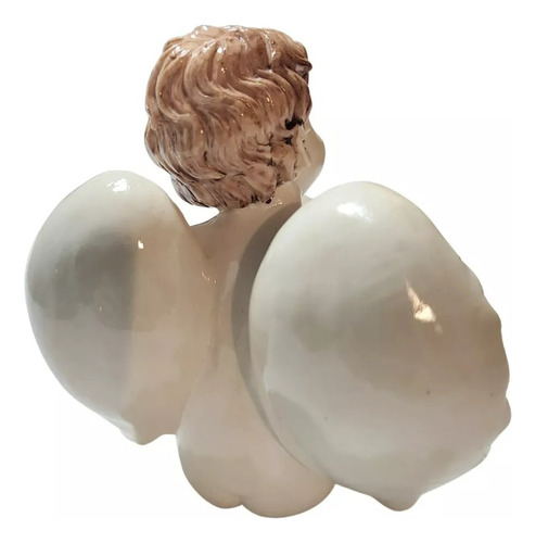 Estátua Anjinhos Anjo Pedestal Infinity Em Resina 12cm Cor Beijo
