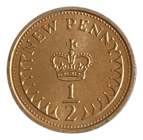 Moeda Oficial Inglaterra 1971 Half Penny Rainha Elizabeth Ii