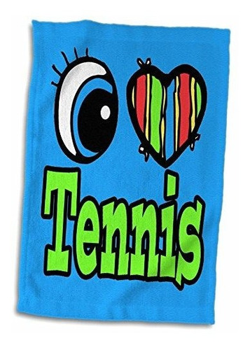 3d Rose Bright Eye Heart I Love Tennis Hand / Toalla Deporti