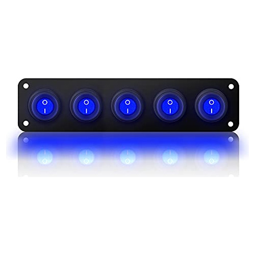 Panel De Interruptores Basculantes Led De 5 Grupos 12v ...