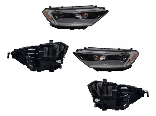 2 Faros Negro Ambar C/ Lupa C/ Led Dfzn Jetta A7 Gli 2022