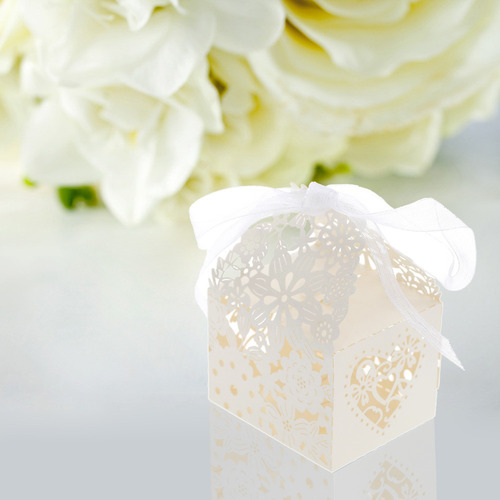 Imagem 5 de 9 de 20 Pcs Laser Corte Delicado Esculpido Flor Elegante Caixas D