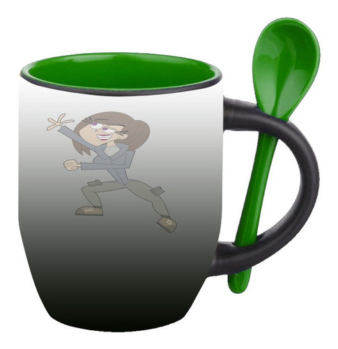 Mug Magico Con Cuchara Dibujos Animados   R159