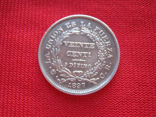 Bolivia 20 Centavos 1897 Plata 