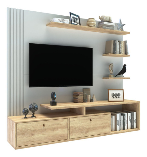 Mueble Rack Panel Tv Delos Dro03 Varillado Hasta 65´´       