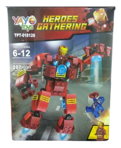 Armable Súper Héroe Iron Man 207 Piezas Jueguetes