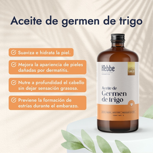 Imagen 5 de 9 de Aceite De Germen De Trigo Puro 1 Litro