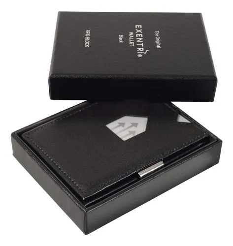 Exentri Cartera Triple Para Hombre, Negro, Talla Unica