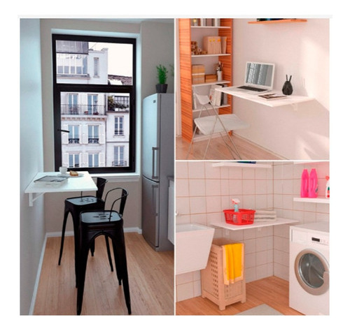 Escritorio Florencia Plegable 70cm Blanco Centro Estant - Mm