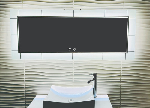 Espejo Con Luz Led Touch Dimer 3 Tonos De Luz 180x90cm M220 Marco Esmerilado