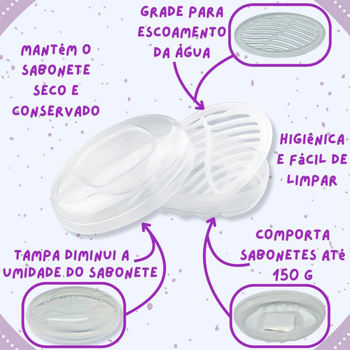 Porta Sabonete Com Tampa E Dreno Compacto Envio Full