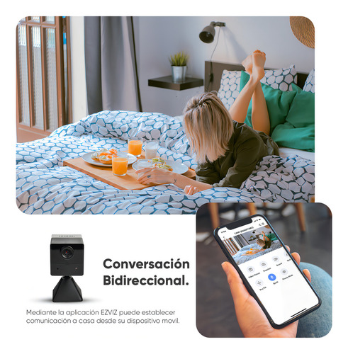 Ezvis Mini Cámara Ip Bc2-plus-32 Inalámbrica Con Batería Recargable De 2 Mp Con Memoria Microsd De 32gb Con Base Magnética Cs-bc2 Ideal Para Uso En Interior