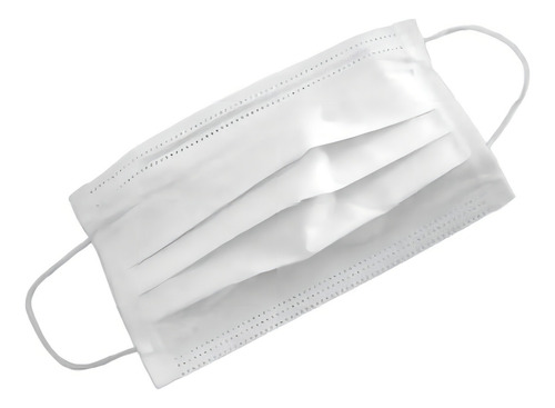 Mascara Descartável Proteção Com Elástico Pacote 100 Unidade Cor Branco Desenho Do Tecido Liso