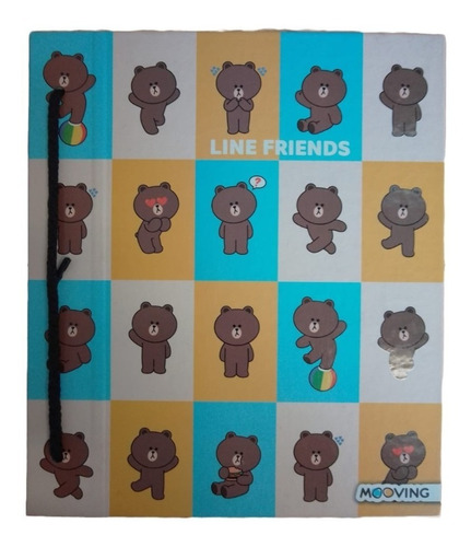 Carpeta Mooving Nº3 Dos Tapas Line Friends Escolar C/ Cordon