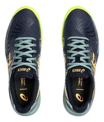 Tênis Asics Gel Challenger 14 Padel Marinho Laranja E Limão