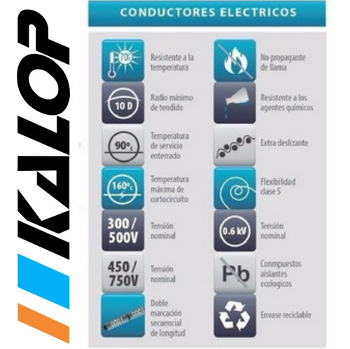 Cable Subterraneo Kalop 2x2,5 Normalizado X 30mts / Metros