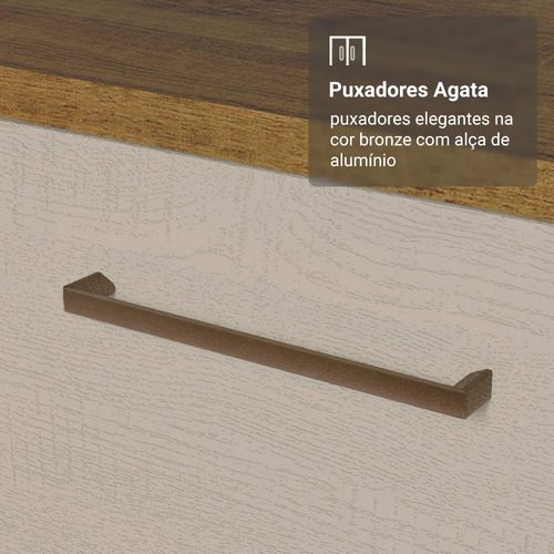 Armário De Cozinha Completa 549cm Agata Madesa 01 Cor Rustic/crema
