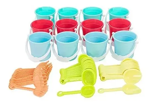 Set De Juguetes De Playa Para Niños: Cubos, Palas Y Moldes De Arena Con Bolsa De Malla