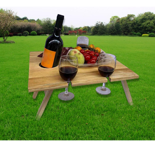 Mesa De Picnic De Vino Al Aire Libre Mesa De Los 34x30x16cm