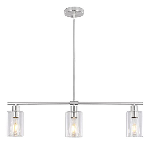Lámpara Colgante Cocina Mrhyswd 3 Luces, Níquel Cepillado,