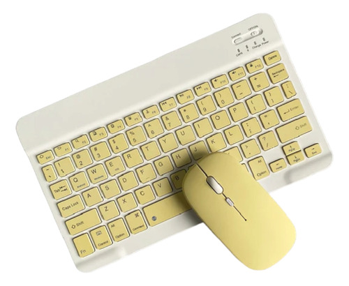 Teclado Y Mouse Bluetooth Amarillo iPad/tablet Envío Gratis