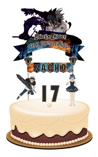 Black Clover Cake Topper Adorno Para Tortas Anime      