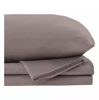 Juego de sábanas Matrimonial 3000 tacto suave egipcio color Beige con diseño liso - 4 piezas