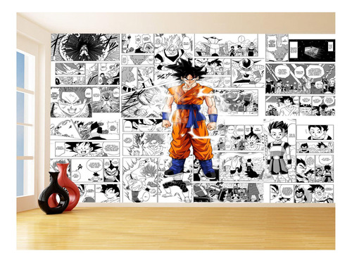 Papel De Parede Dragon Ball Goku Página Manga 3,5m Dbz643