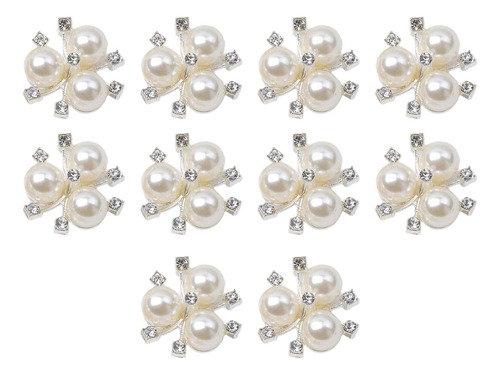 3 X 10x Botones De Perla Rhinestone Flatback Cuentas De